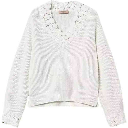 Knitwear > V-neck Knitwear - - Twinset - Modalova