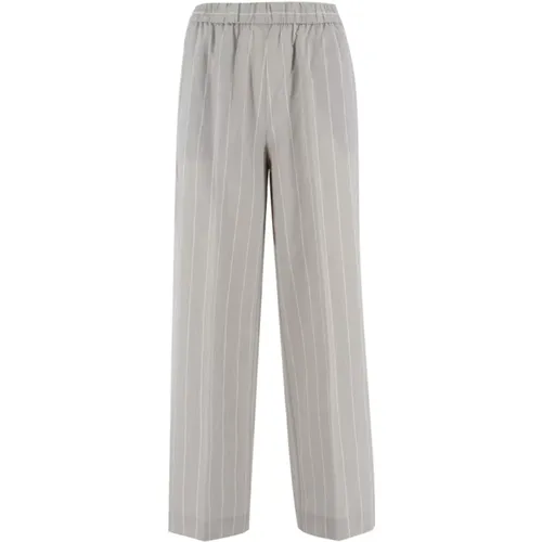 Trousers > Wide Trousers - - Le Tricot Perugia - Modalova