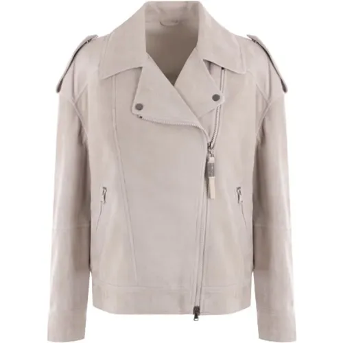 Jackets > Leather Jackets - - BRUNELLO CUCINELLI - Modalova