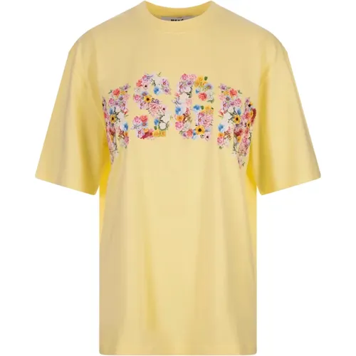 Msgm - Tops > T-Shirts - Yellow - Msgm - Modalova