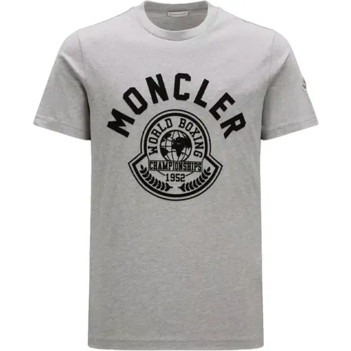 Moncler - Tops > T-Shirts - Gray - Moncler - Modalova