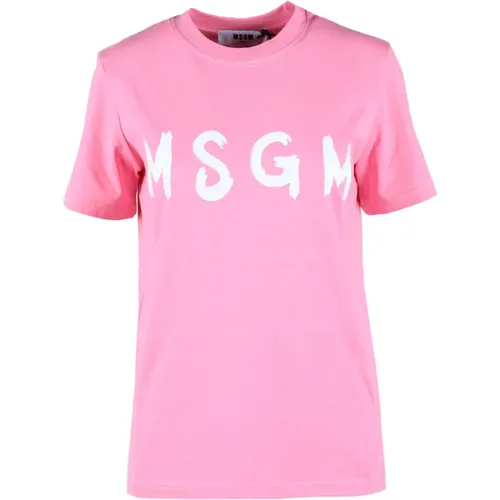 Msgm - Tops > T-Shirts - Pink - Msgm - Modalova