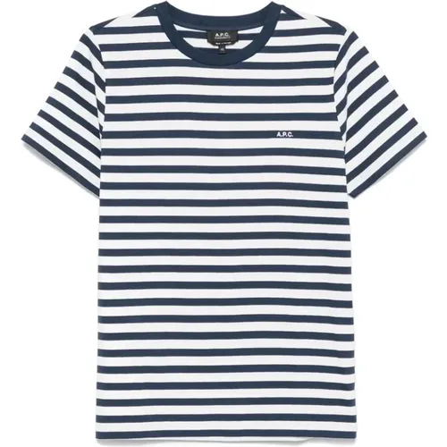 A.p.c. - Tops > T-Shirts - Blue - A.p.c. - Modalova