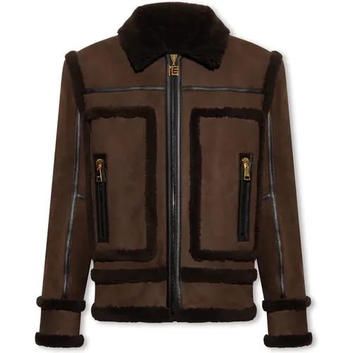 Jackets > Faux Fur & Shearling Jackets - - Balmain - Modalova