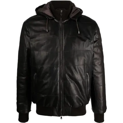 Jackets > Leather Jackets - - Barba - Modalova