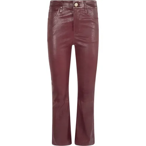 Trousers > Leather Trousers - - Frame - Modalova