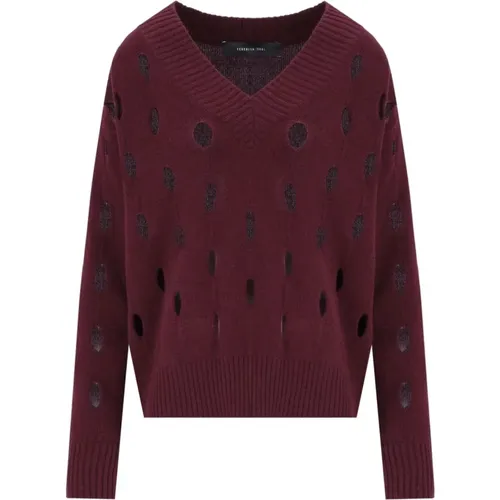 Knitwear > V-neck Knitwear - - Federica Tosi - Modalova