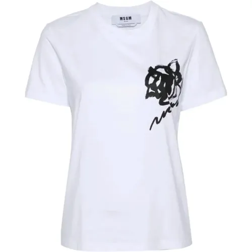 Msgm - Tops > T-Shirts - White - Msgm - Modalova