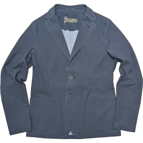 Herno - Jackets > Blazers - Blue - Herno - Modalova