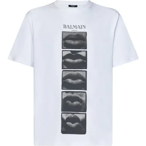 Balmain - Tops > T-Shirts - White - Balmain - Modalova