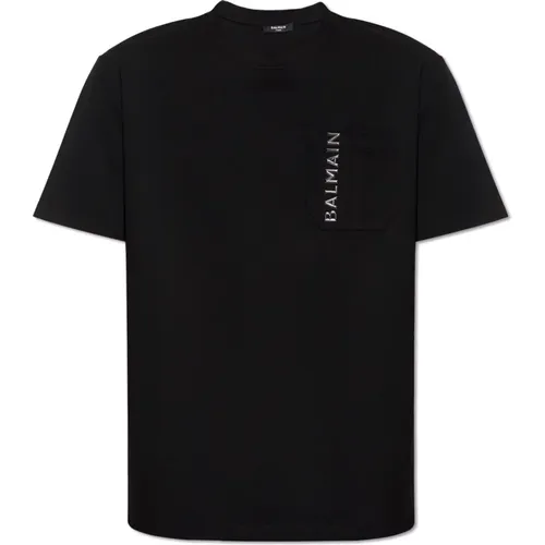 Balmain - Tops > T-Shirts - Black - Balmain - Modalova