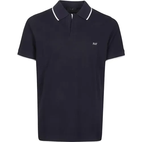 Fay - Tops > Polo Shirts - Blue - Fay - Modalova