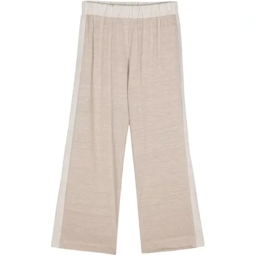 Trousers > Wide Trousers - - Le Tricot Perugia - Modalova