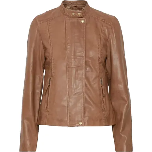 Jackets > Leather Jackets - - Fransa - Modalova