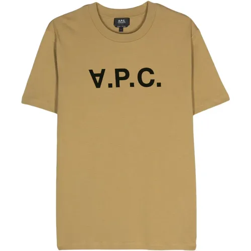 A.p.c. - Tops > T-Shirts - Beige - A.p.c. - Modalova