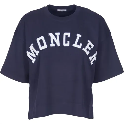 Moncler - Tops > T-Shirts - Blue - Moncler - Modalova
