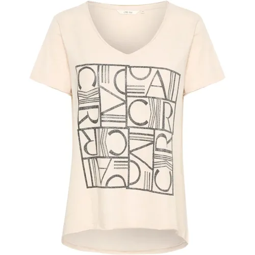 Cream - Tops > T-Shirts - Beige - Cream - Modalova