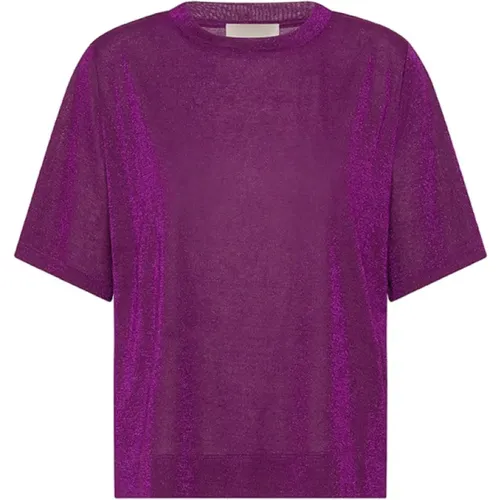 Momoni - Tops > T-Shirts - Purple - Momoni - Modalova