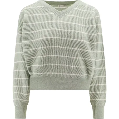 Knitwear > V-neck Knitwear - - BRUNELLO CUCINELLI - Modalova