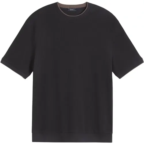 Herno - Tops > T-Shirts - Black - Herno - Modalova