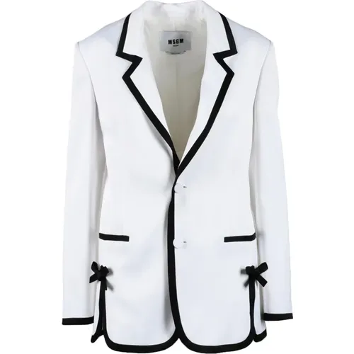 Msgm - Jackets > Blazers - White - Msgm - Modalova