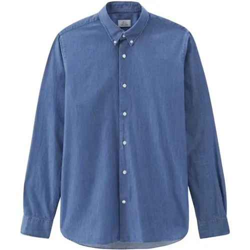 Blouses & Shirts > Denim Shirts - - Woolrich - Modalova