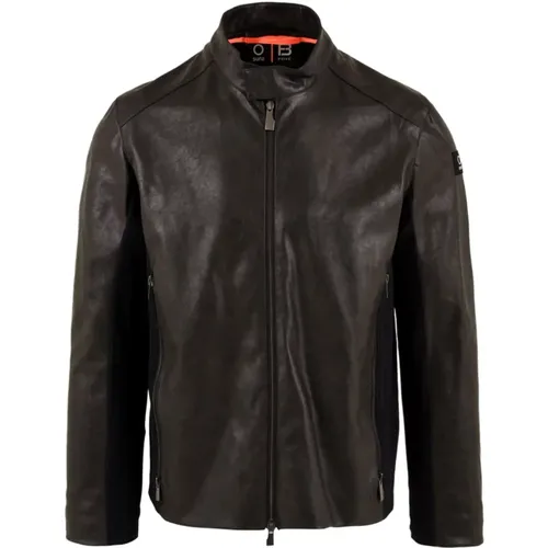 Jackets > Leather Jackets - - Suns - Modalova