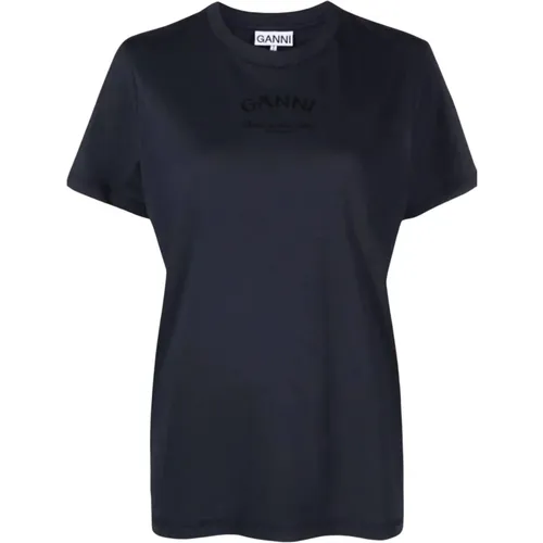 Ganni - Tops > T-Shirts - Blue - Ganni - Modalova