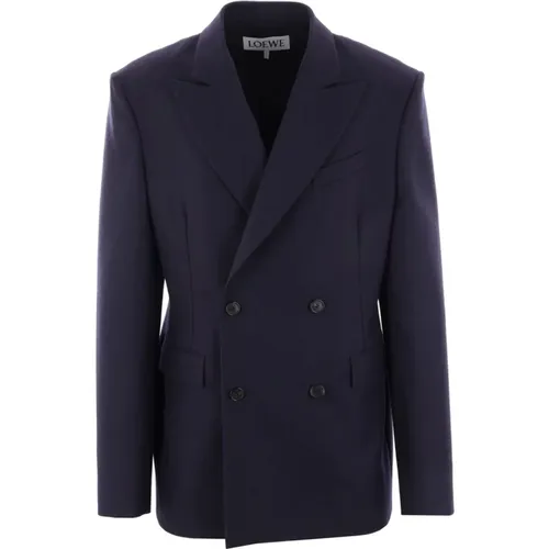 Loewe - Jackets > Blazers - Blue - Loewe - Modalova