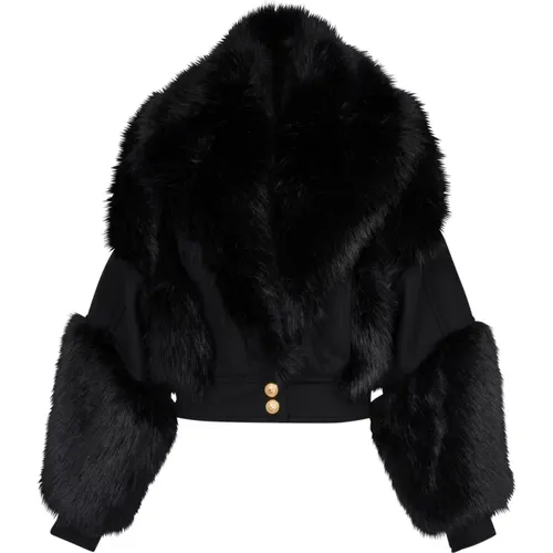Jackets > Faux Fur & Shearling Jackets - - Balmain - Modalova
