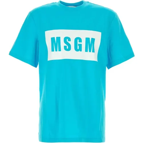 Msgm - Tops > T-Shirts - Blue - Msgm - Modalova