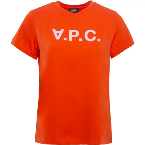 A.p.c. - Tops > T-Shirts - Orange - A.p.c. - Modalova