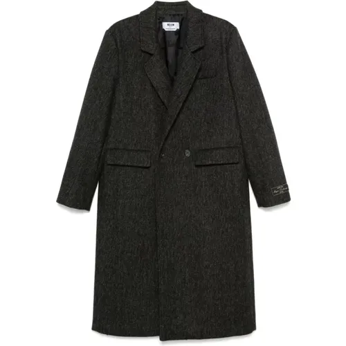 Coats > Double-Breasted Coats - - Msgm - Modalova