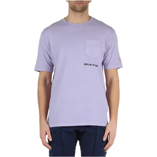 Replay - Tops > T-Shirts - Purple - Replay - Modalova