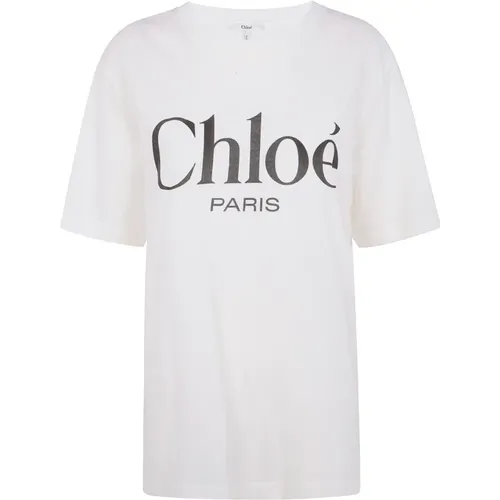 Chloé - Tops > T-Shirts - White - Chloé - Modalova