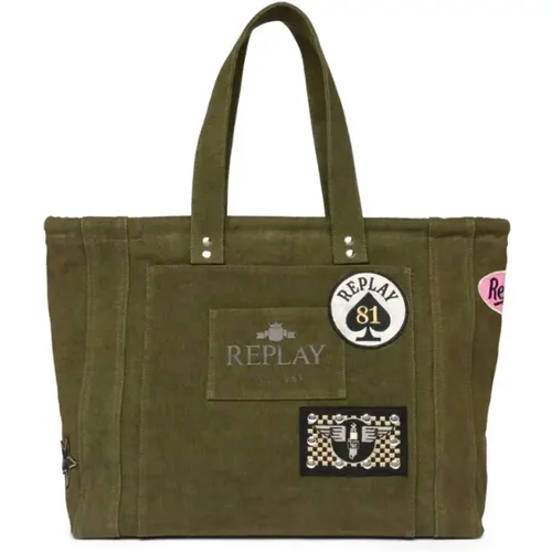 Replay - Bags > Tote Bags - Green - Replay - Modalova