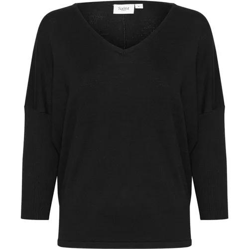 Knitwear > V-neck Knitwear - - Saint Tropez - Modalova