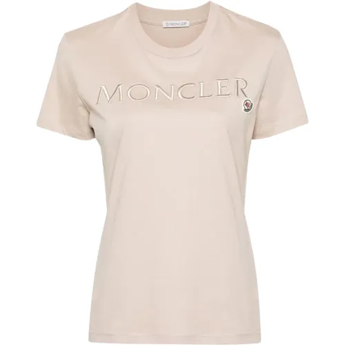 Moncler - Tops > T-Shirts - Beige - Moncler - Modalova