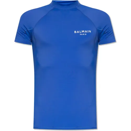 Balmain - Tops > T-Shirts - Blue - Balmain - Modalova