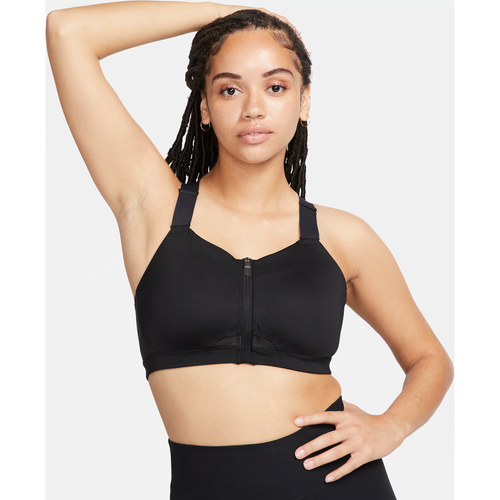 Brassière de sport rembourrée à maintien supérieur avec zip avant Alpha - Nike - Modalova