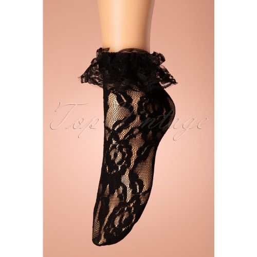 Lace Anklet Ruffle Socks Années 50 en - rouge royale - Modalova
