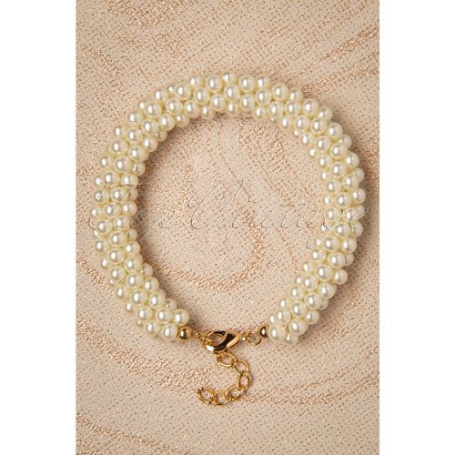 Chunky Pearl Bracelet Années 50 en Ivoire - topvintage boutique collection - Modalova