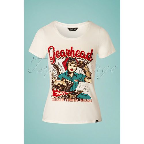 Gearhead T-Shirt Années 50 en Cassé - Queen Kerosin - Modalova