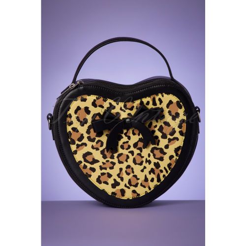 Sac à Main Rockabillly Heart Années 50 en et Léopard - Banned Retro - Modalova