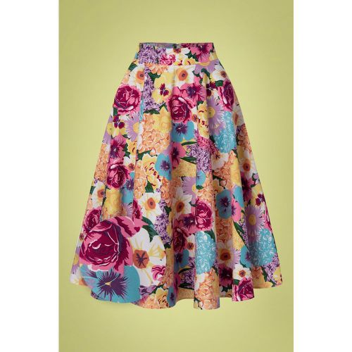 Floral Swing Skirt en Rose - Banned Retro - Modalova
