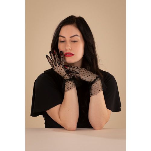 Spot Mesh Wrist Gloves en Noir - Pamela Mann - Modalova