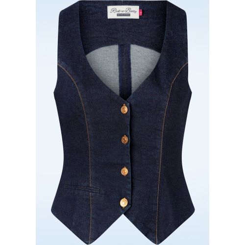 Dianne Waistcoat in Denim Blue - Rock-a-Booty - Modalova