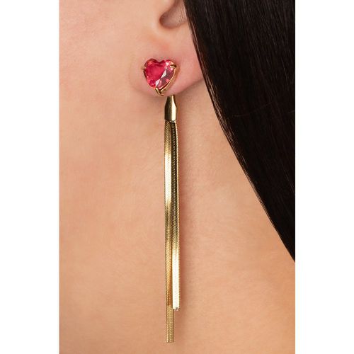 Boucles d'oreilles Stone Heart Waterfall en Fuchsia - Day&Eve by Go Dutch Label - Modalova