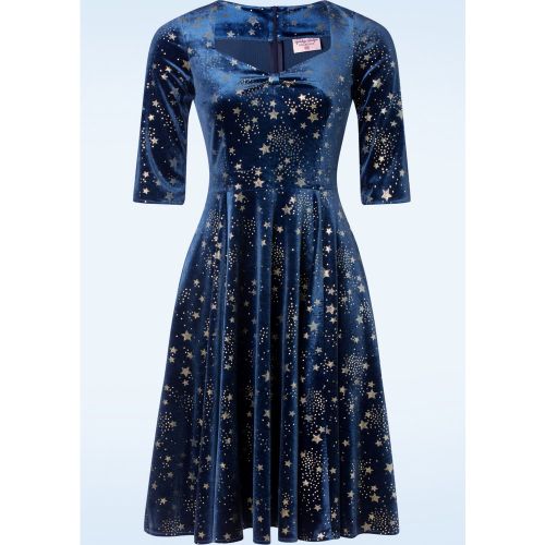 Exclusivité Topvintage ~ Robe Cprolle Eliane Velvet Stars en Marine - topvintage boutique collection - Modalova