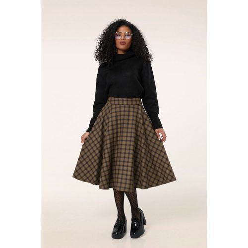 Sophie Wool Check Skirt Années 40 en Camel - Timeless - Modalova